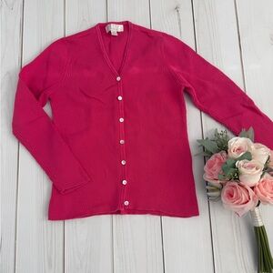 Vintage Women's Pink Button-Up Sweater